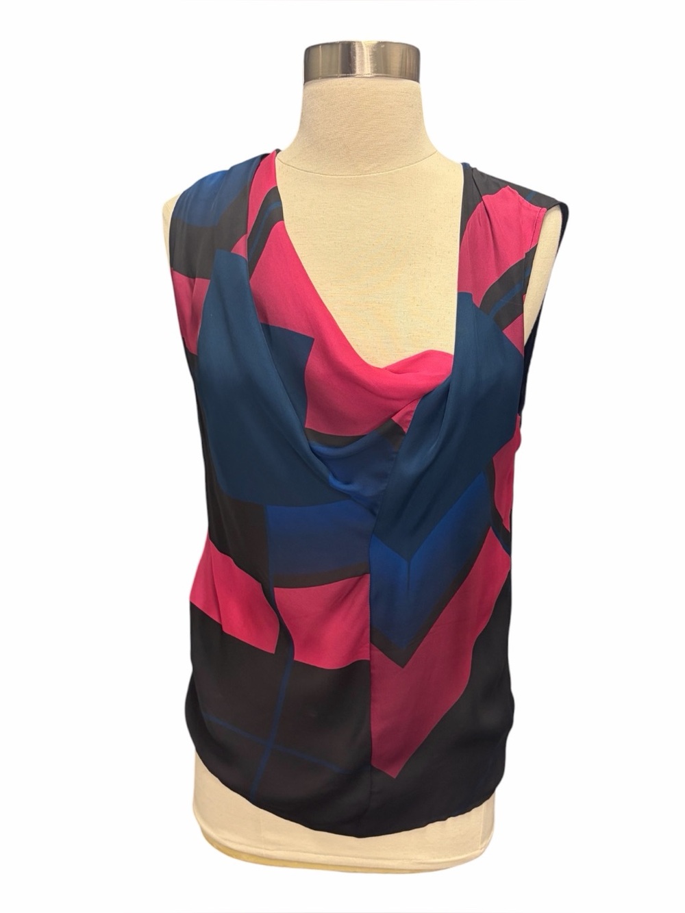 Gucci Geometric Asymmetrical Silk Tank Top